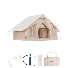 VEVOR Inflatable Tent for Camping 4-6 Person Glamping Tent with Pump Easy Set up