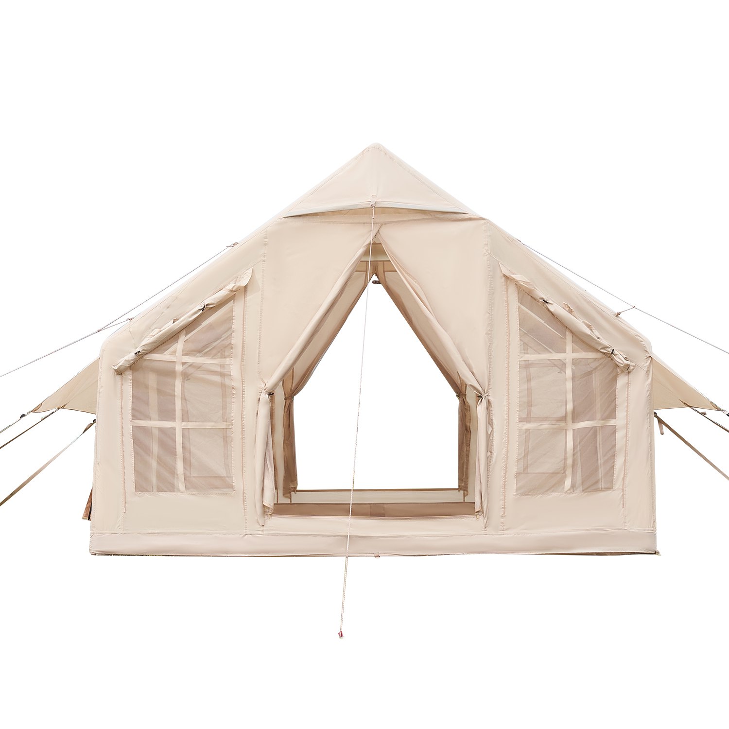 VEVOR Inflatable Tents for Camping, 4-6 Person Easy Setup Blow up Tent with Hand Pump, 300D Oxford 4 Season Glamping Tent with Stove Jack 2 Doors & 4 Mesh Windows, Storage Bag Included for Easy Taking