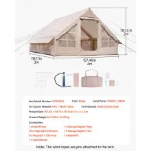 Inflatable Tent for Camping 5-8 Person Glamping Tent with Pump Easy Set up