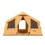 VEVOR Inflatable Tents for Camping, 8-12 Person Easy Setup Blow up Tent with Hand Pump, 4 Season Luxury Glamping Tent with 2 Skylights, Canopy, Stove Jack, 2 Doors & Mesh Windows (Include Storage Bag)