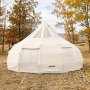 VEVOR Canvas Bell Tent, 4 Seasons 5 m Yurt Tent for Camping with Stove Jack, Poly-Cotton Canvas, Breathable Holds up to 12 People with Rain Cover, for Family Camping Glamping Outdoor Hunting Party