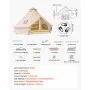 VEVOR Oxford Bell Tent, 4 Seasons 4 m Yurt Tent for Camping with Stove Jack, Waterproof Breathable Holds up to 4 People with Zipped Detachable Floor, Family Camping Glamping Outdoor Hunting Party