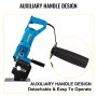 blue VEVOR hydraulic hole puncher with auxiliary detachable handle for easy operation.