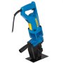 blue VEVOR hydraulic hole puncher with a black base and visible power cord.