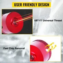 VEVOR Diamond Drill Bit 20-68MM Hole Saw Core Drill Bits Cutter Tools Set for Tile/Ceramic/Marble/Porcelain Cutting