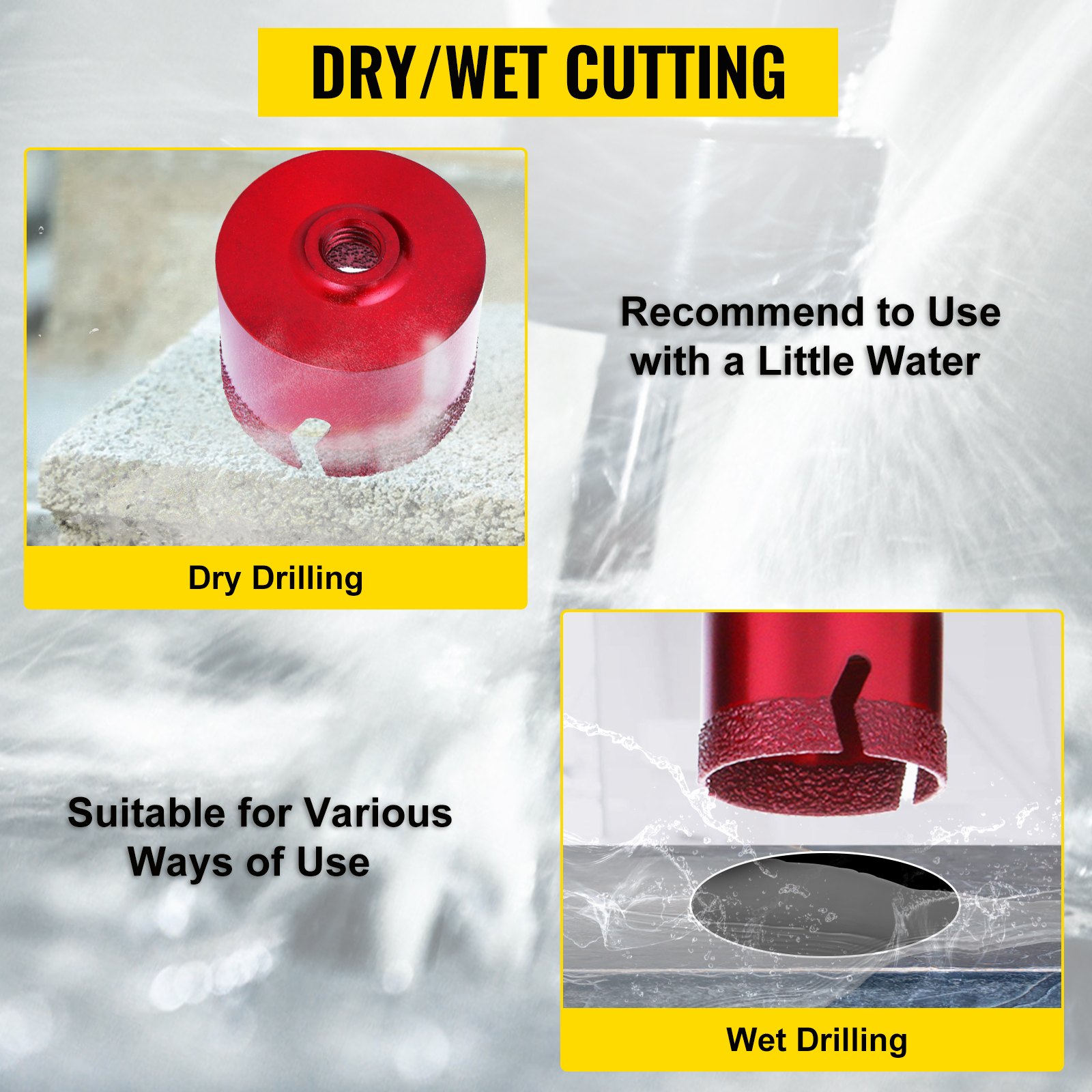 VEVOR Diamond Drill Bit 20-68MM Hole Saw Core Drill Bits Cutter Tools Set for Tile/Ceramic/Marble/Porcelain Cutting