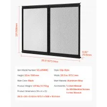 VEVOR RV Screen Door Protector 673.1 x 508 mm Door Grille Aluminum Alloy for Pet