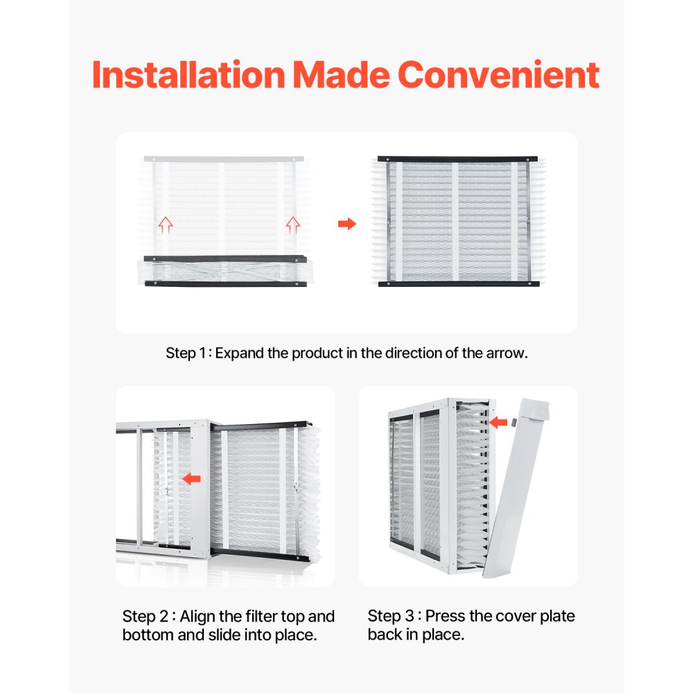 VEVOR 20 x 25 x 4 Furnace Filter, MERV 13 HVAC Ac Filters,12-Month Electrostatic Pleated Air Conditioner Filters, 4-Pack (Actual Size: 20.47 x 25.20 x 3.98 Inch) for Capturing Dust, Smog, Pet Dander