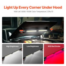 VEVOR Underhood Work Light 1450LM 4400mAh LED Magnetic Work Light Rechargeable