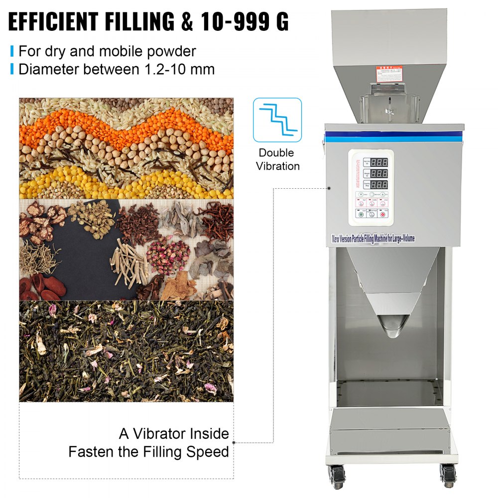 VEVOR 10~999g Automatic Powder Racking&Filling Machine for Grain/Seed Filler