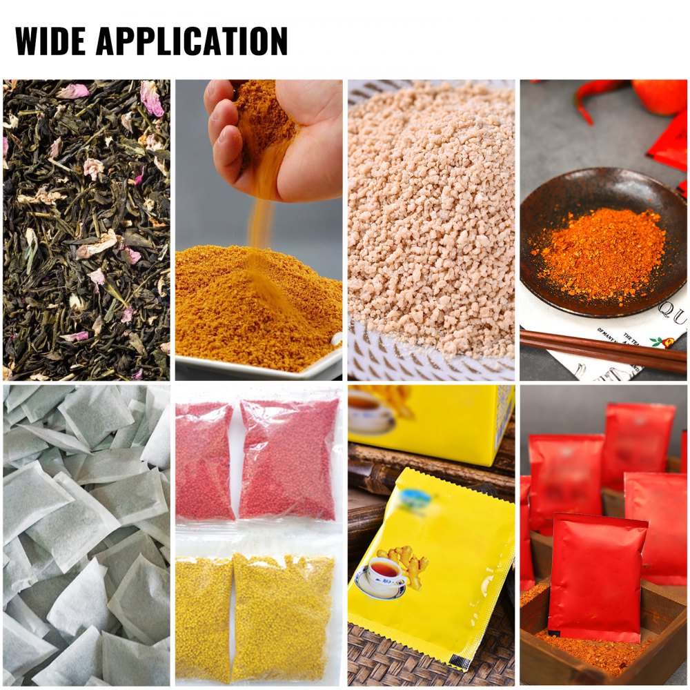 VEVOR Powder Filling Machine 1-100g, Full Automatic Particle Filling Machine 18 cm Film Width, Powder Filler Machine 10-15 Bag/min, Powder Weighing Filling Machine for Industries