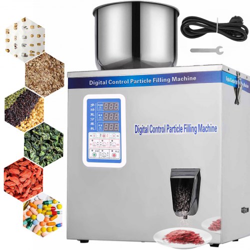 VEVOR Máquina de Llenado de Polvo 2-200g, Máquina de Llenado de Polvo Automática 10-25 Bolsas/Min, Máquina de Llenado con Pesaje de Partículas 110V para Granos de Semillas de Frijoles