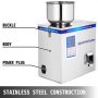 Stroj na plnenie prášku VEVOR 2 – 200 g Malý automatický stroj na balenie práškových častíc 50 W Stroj na plnenie prášku Funkcia váženia a plnenia