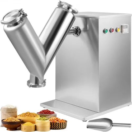 VEVOR VH-8 Powder Mixer Machine, V Type Powder Mixer Max. Work Capacity 3.2L, Pharmaceutical Powder Mixer 8L Barrel Capacity, V Blender, for Tea Herbs Beans