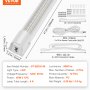 VEVOR 10 Pack LED Shop Light, 4 FT, 40W Linkable Shop Light Fixture, 6500 LM Ceiling Lights 59 in Power Cords with ON/OFF Switch 48 in Connector Cables, for Garage Warehouse Home Workkshop and Office