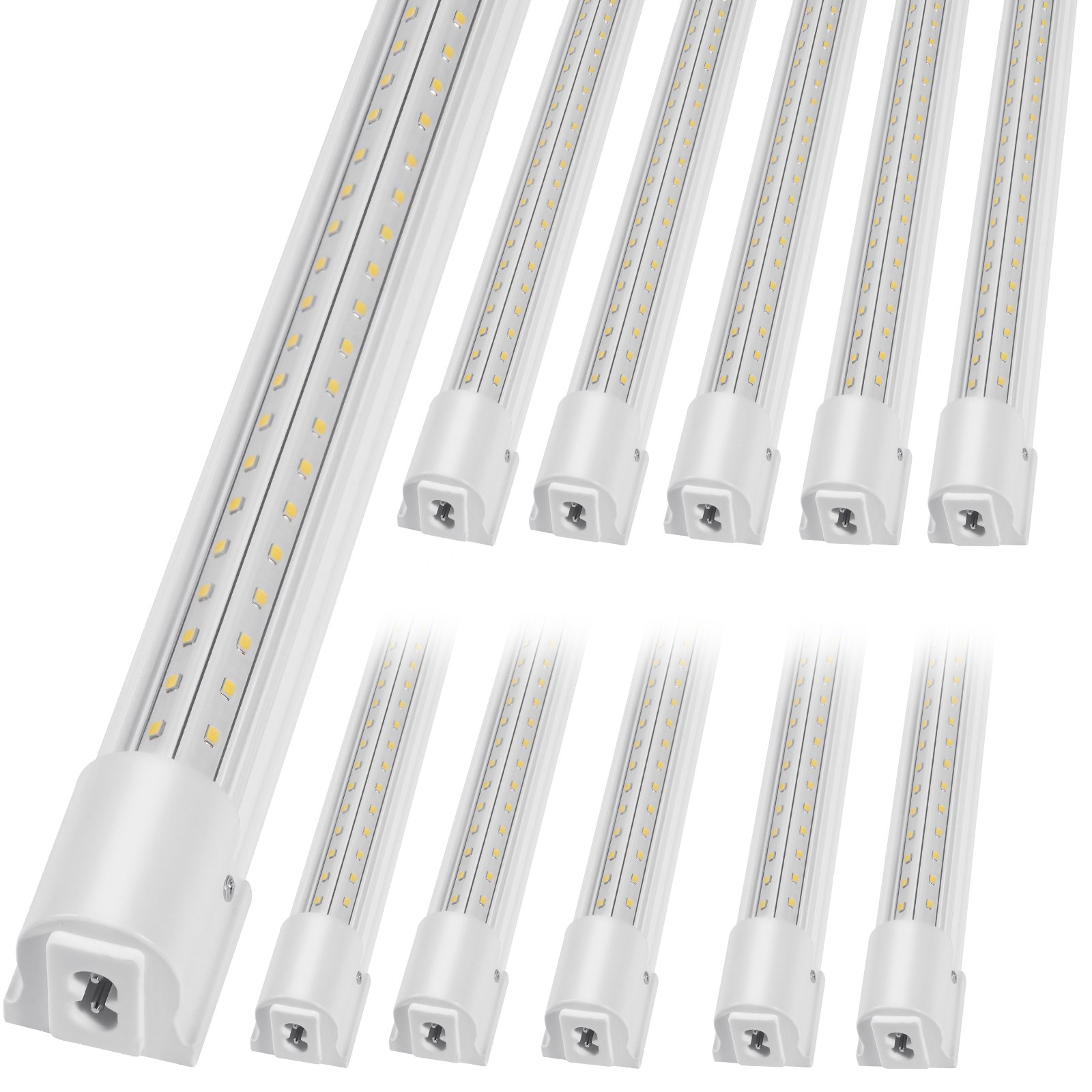 VEVOR 10 Pack LED Shop Light, 4 FT, 40W Linkable Shop Light Fixture, 6500 LM Ceiling Lights 59 in Power Cords with ON/OFF Switch 48 in Connector Cables, for Garage Warehouse Home Workkshop and Office