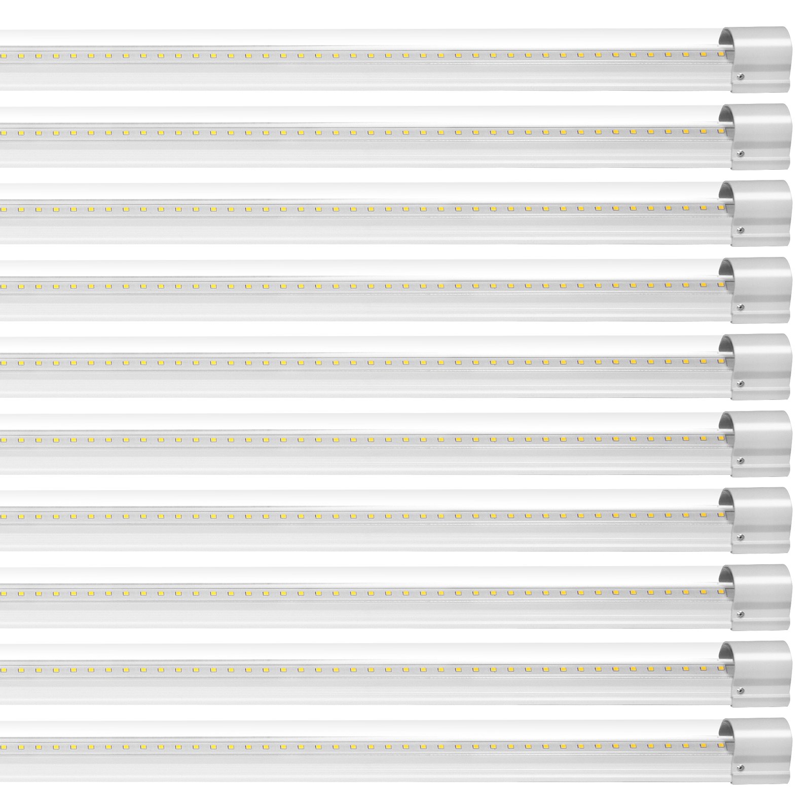 VEVOR 10 Pack LED Shop Light, 4 FT, 40W Linkable Shop Light Fixture, 6500 LM Ceiling Lights 59 in Power Cords with ON/OFF Switch 48 in Connector Cables, for Garage Warehouse Home Workkshop and Office
