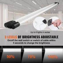 VEVOR 4 Pack LED Shop Light, 4 FT, 40W Linkable Shop Light Fixture, 4500 LM Surface & Hanging Mount Ceiling Lights 59 in Power Cords with ON/OFF Switch, for Garage Warehouse Home Workkshop and Office