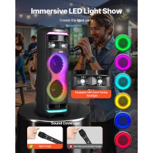 Karaoke Machine for Adults 8 in Portable Bluetooth Speaker 2 Wireless Microphone