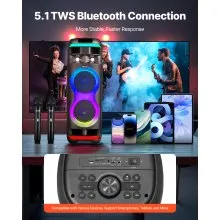 Karaoke Machine for Adults 8 in Portable Bluetooth Speaker 2 Wireless Microphone