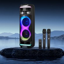 Karaoke Machine for Adults 8 in Portable Bluetooth Speaker 2 Wireless Microphone