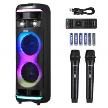 Karaoke Machine for Adults 8 in Portable Bluetooth Speaker 2 Wireless Microphone