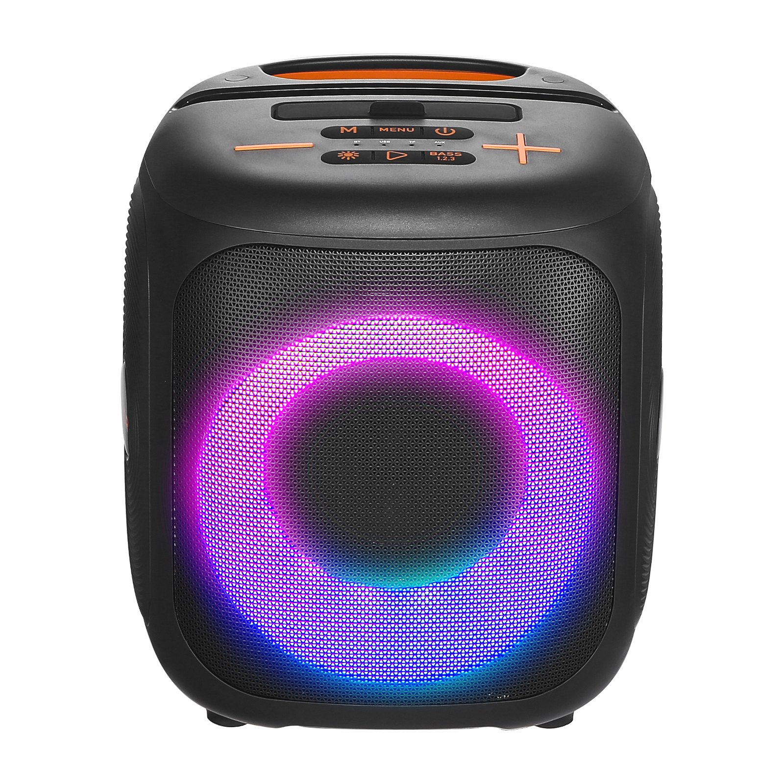Máquina de karaoke VEVOR para adultos, altavoz Bluetooth portátil de 15 W y 4 pulgadas con 2 micrófonos inalámbricos, luz LED, función TWS, asa, compatible con tarjeta Micro TF, USB, AUX, para karaoke en casa y fiestas.