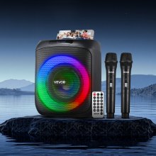 Karaoke Machine for Adults 30W 6.5 in Portable Bluetooth Speaker 2 Wireless Mic