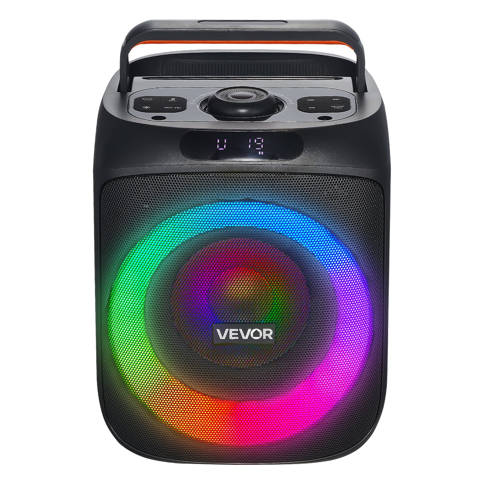 Karaoke zariadenie VEVOR pre dospelých, 30W, 6,5-palcový prenosný Bluetooth reproduktor s 2 bezdrôtovými mikrofónmi, LED svetlo, funkcia TWS, rukoväť, podpora Micro TF karty, USB, AUX, pre domáce karaoke párty spev