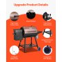 Wood Pellet Grill Smoker Outdoor Electric BBQ Grills 456 Sq.in Cook Area