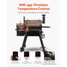 Wood Pellet Grill Smoker Outdoor Electric BBQ Grills 575 Sq.in Cook Area