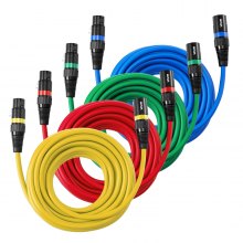 VEVOR XLR Cable 25 ft, 4 Pack, Shielded Balanced DMX Male to Female Microphone Cables, Gold-Plated 3-Pin XLR Mic Speaker Cord Wires, for Stage Lighting, Microphones, Amplifier, Mixer, Speaker Systems
