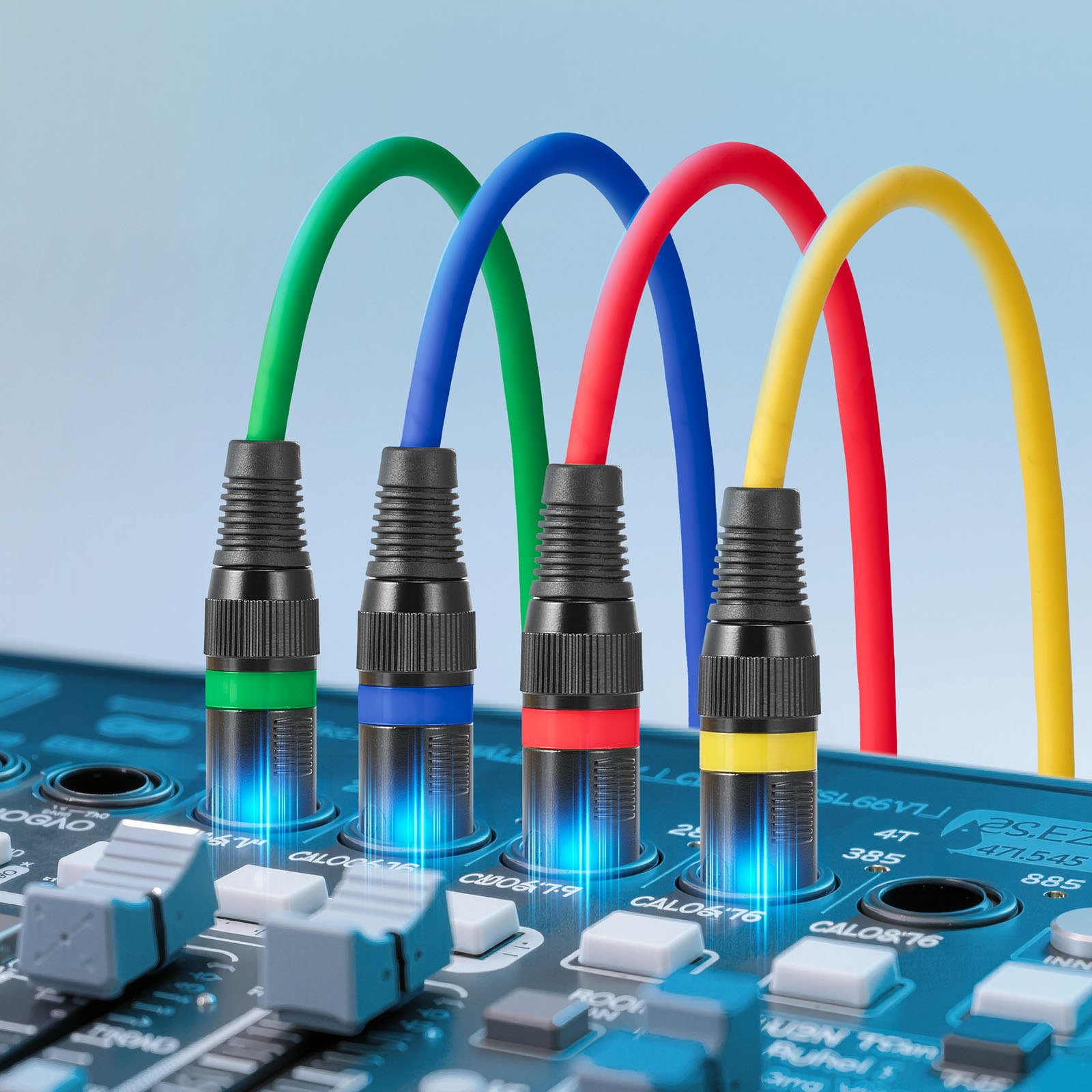 VEVOR XLR Cable 7.62 m, 4 Pack, Shielded Balanced DMX Male to Female Microphone Cables, Gold-Plated 3-Pin XLR Mic Speaker Cord Wires, for Stage Lighting, Microphones, Amplifier, Mixer, Speaker Systems
