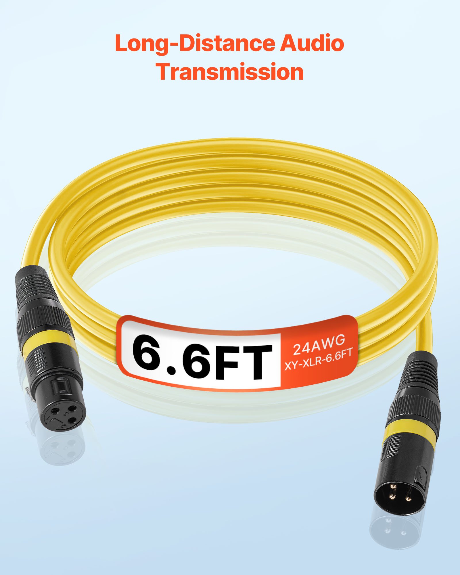 VEVOR XLR Cable 2 m, 10 Pack, Shielded Balanced DMX Male to Female Microphone Cables, Gold-Plated 3-Pin XLR Mic Speaker Cords Wires, for Stage Lighting, Microphones, Amplifier, Mixer, Speaker Systems