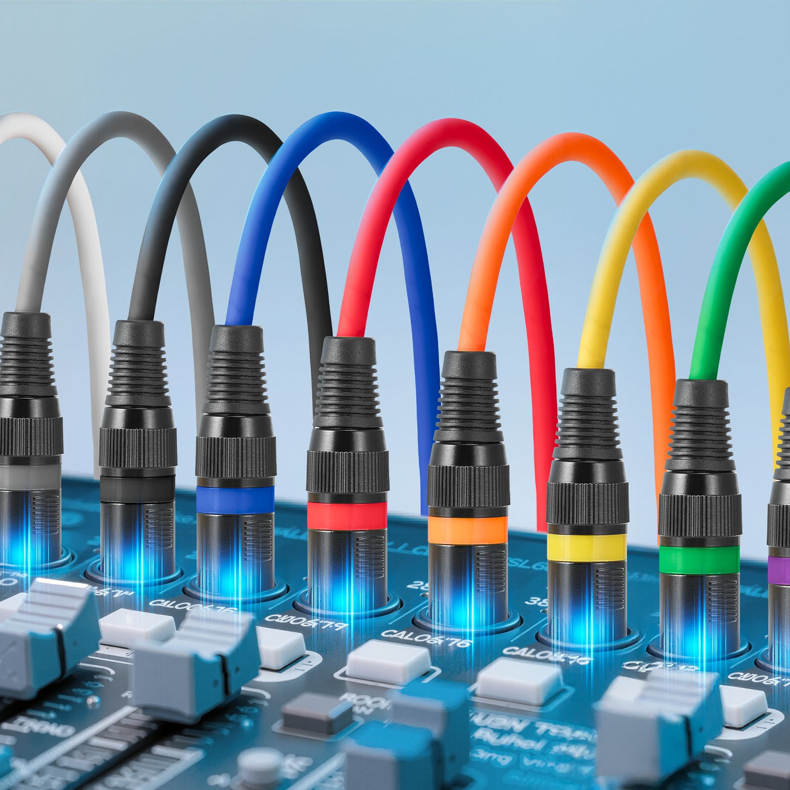 VEVOR XLR Cable 2 m, 10 Pack, Shielded Balanced DMX Male to Female Microphone Cables, Gold-Plated 3-Pin XLR Mic Speaker Cords Wires, for Stage Lighting, Microphones, Amplifier, Mixer, Speaker Systems