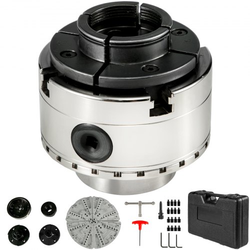 VEVOR Lathe Chuck 3.75-inch Woodturning Chuck  4 Jaws Lathe Chucks Set Nova Lathe Chuck Wood Lathe Bowl Chuck with Set of Quality Accessories Bevel Gear and A Case for Woodworking