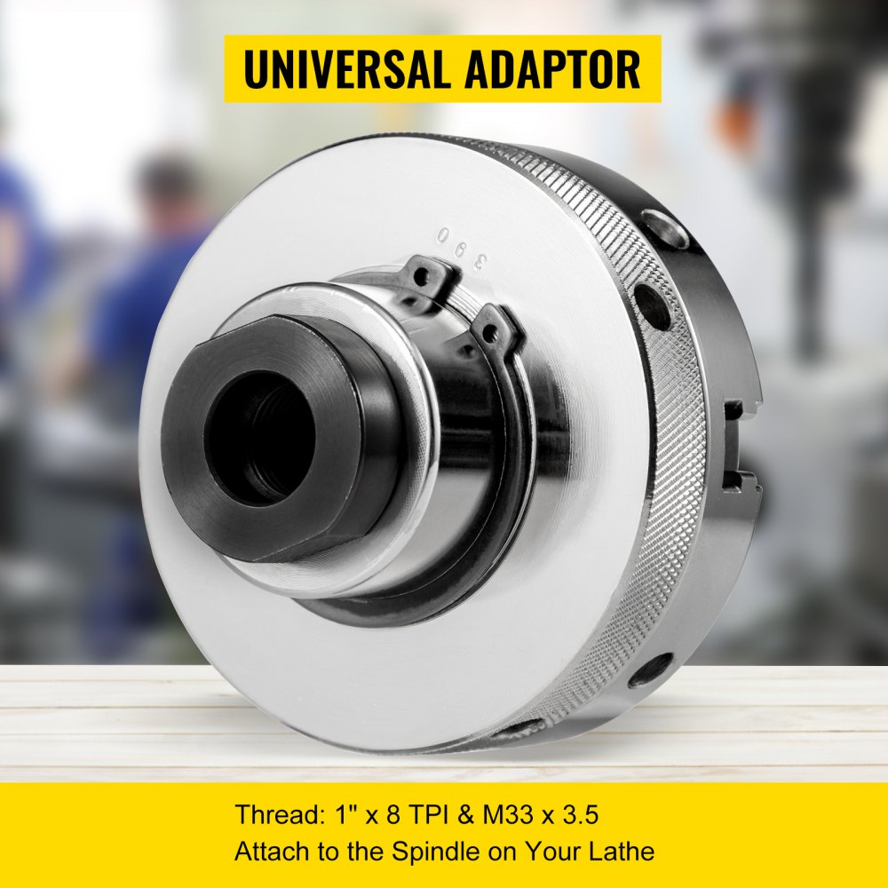 VEVOR Lathe Chuck, 4inch "C" Series Chuck Self-centering Independent 4 Jaws Mini Woodworking Lathe Chuck Wood Lathe Bowl Chuck