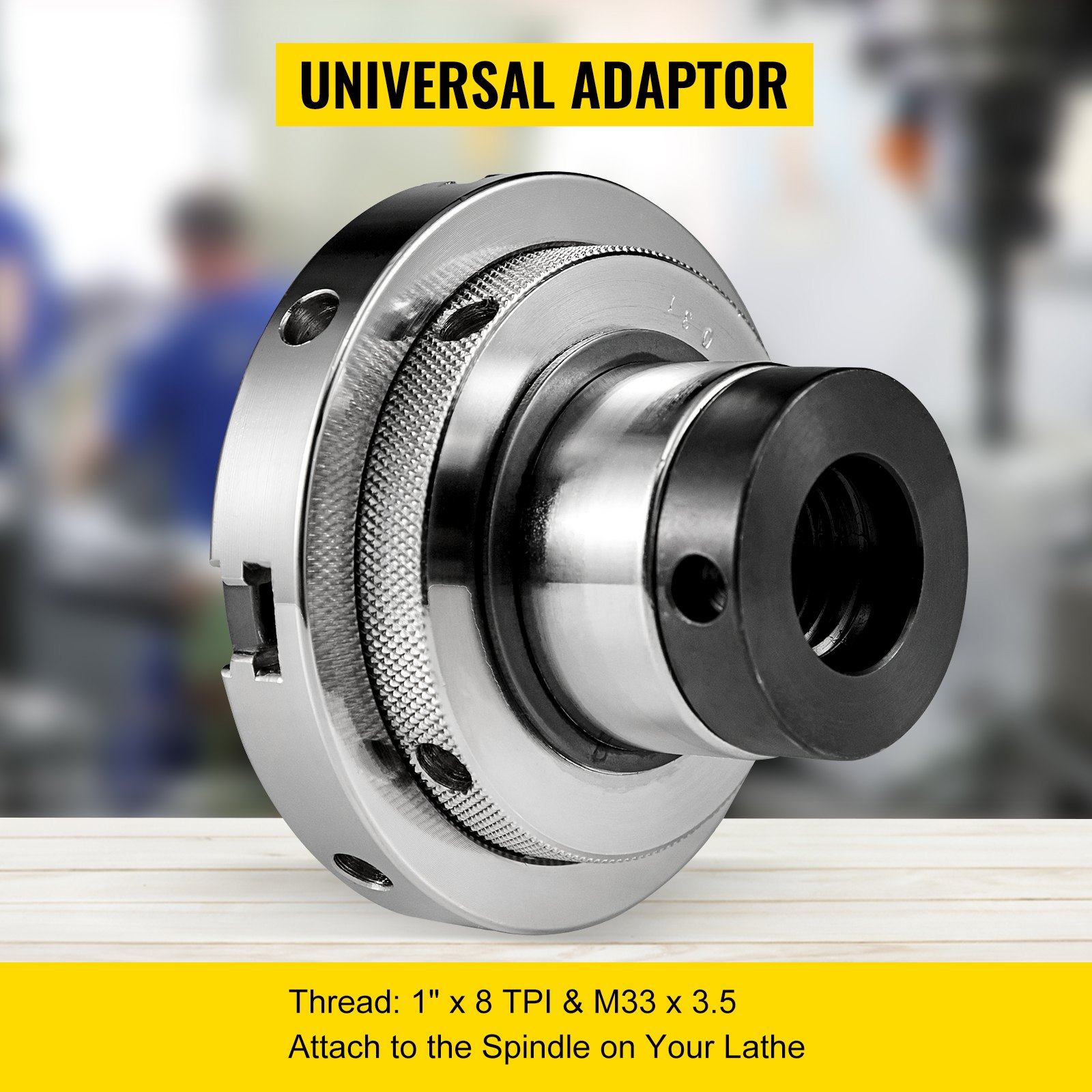 VEVOR Lathe Chuck, 4inch Nova Chuck Self-centering Independent 4 Jaws Mini Wood Bowl Chuck Steel Accessories for Woodworking