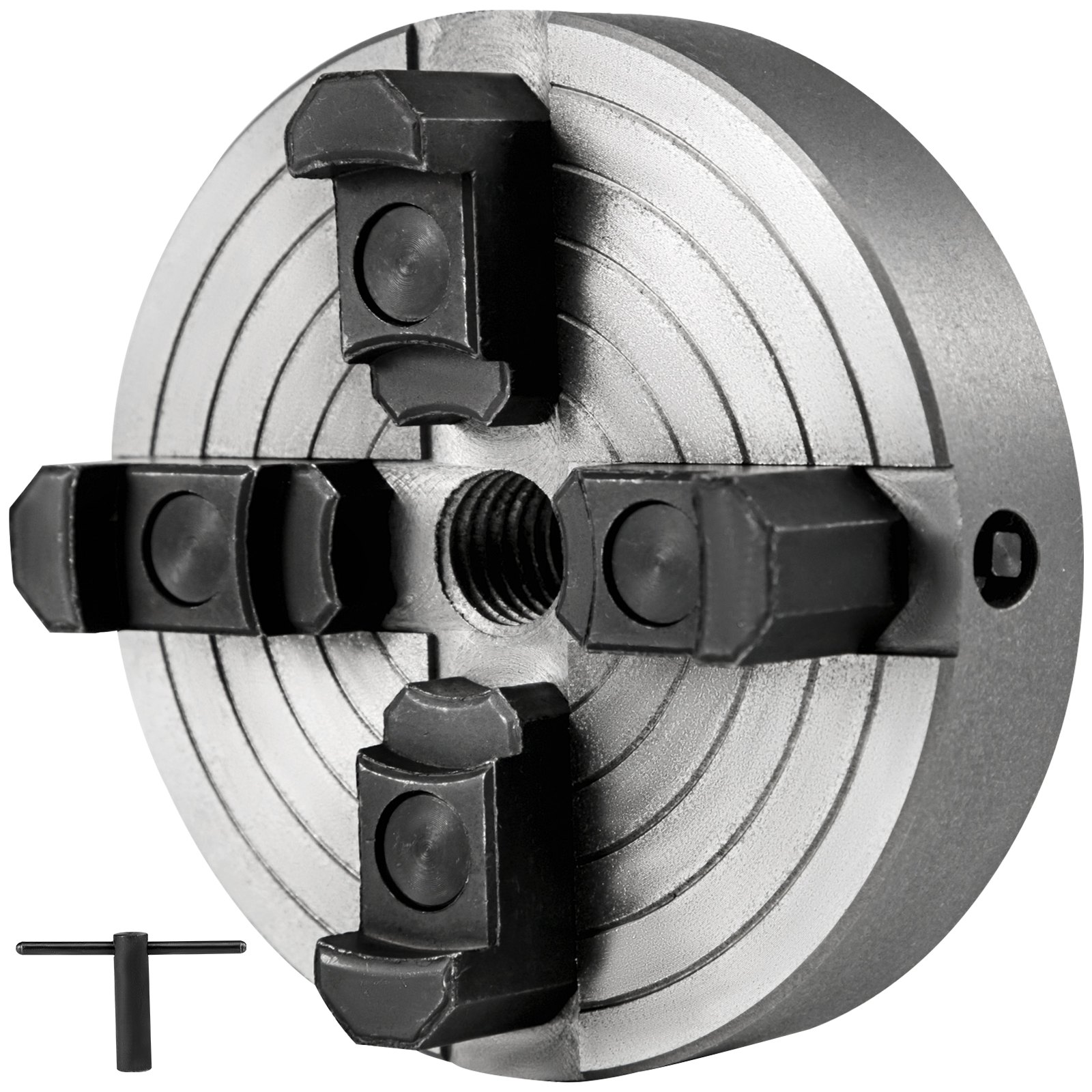VEVOR Wood Chuck 6-Inch Lathe Chuck 4 Jaws Mini Lathe Chuck Wood Lathe Bowl Chuck with Set of Accessories in Quality Cast Iron for Woodworking Chuck