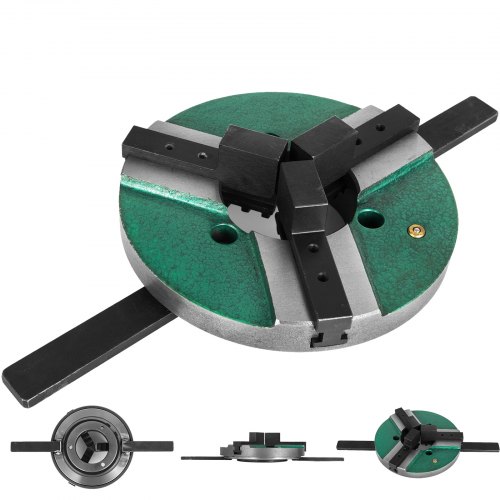8" 3 Jaw Table Chuck Wp-200 200mm Reversible Milling Cast Iron Self-centering