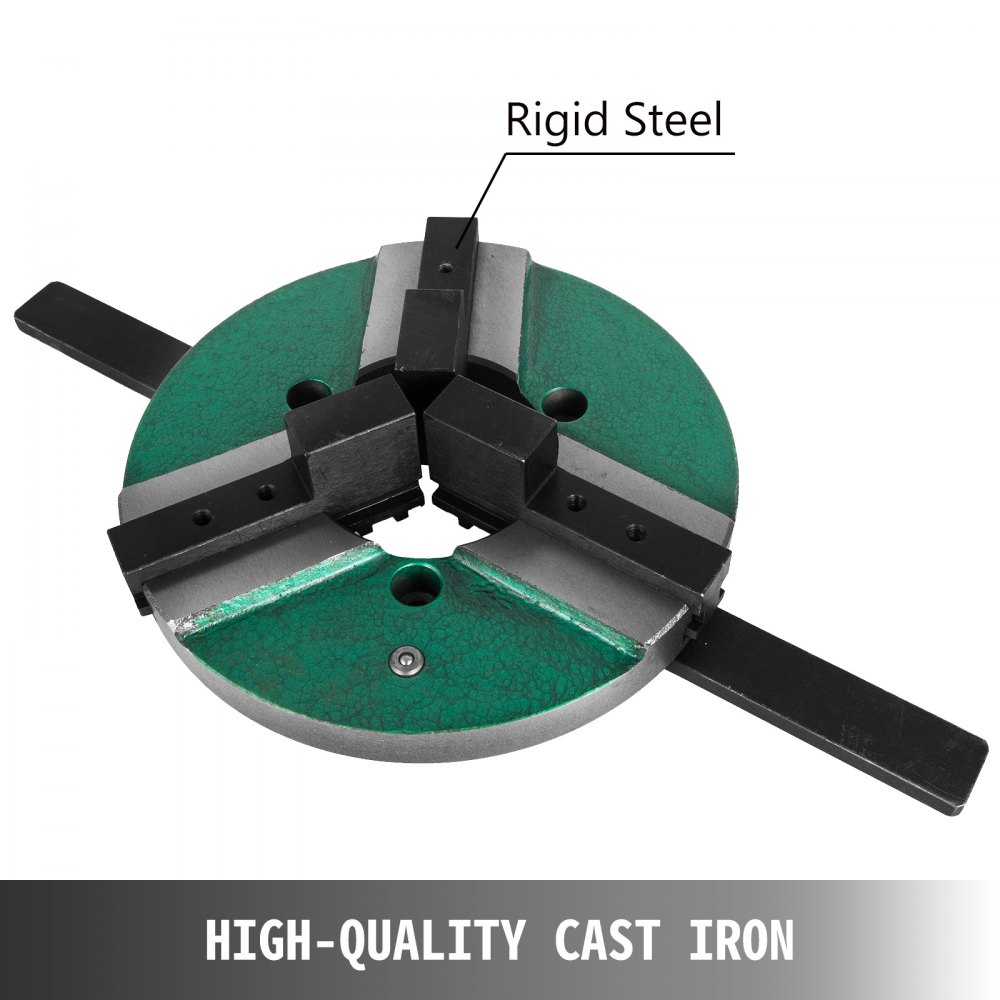 8" 3 Jaw Table Chuck Wp-200 200mm Reversible Milling Cast Iron Self-centering