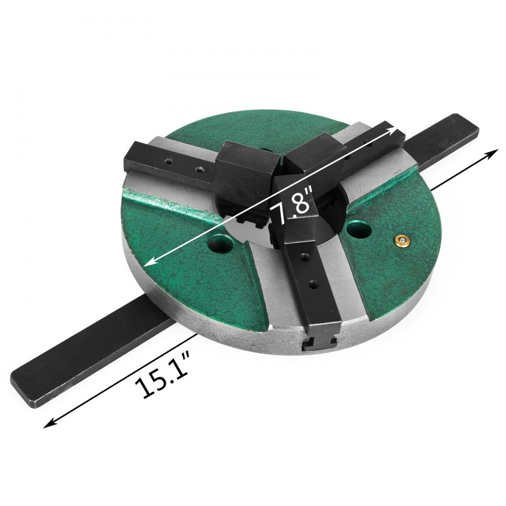 8" 3 Jaw Table Chuck Wp-200 200mm Reversible Milling Cast Iron Self-centering