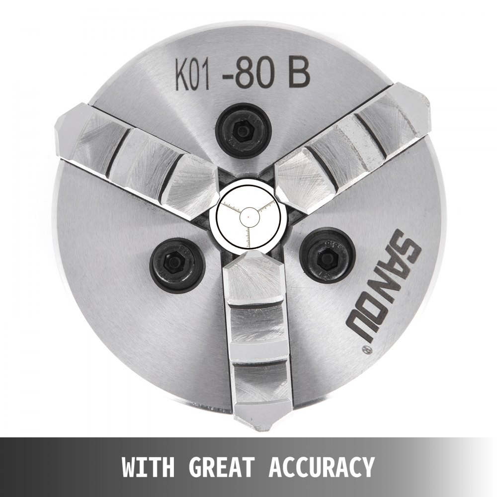 K01-80b 80mm 3" 3 Jaw Lathe Chuck Reversable Milling Accuracy Repeatability
