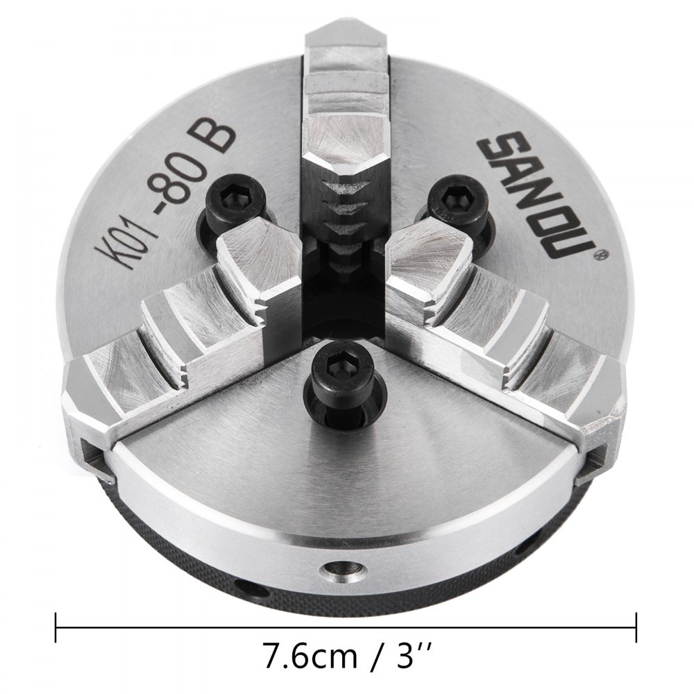 K01-80b 80mm 3" 3 Jaw Lathe Chuck Reversable Milling Accuracy Repeatability