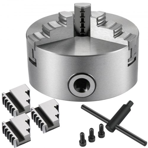 VEVOR K11-100 Lathe Chuck 4" ,Metal Lathe Chuck  Self-centering 3 Jaw ,Lathe Chuck With Two Sets Of Jaws, for Grinding Machines Milling Machines