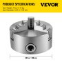 VEVOR K11-100 Lathe Chuck 4", Metal Lathe Chuck Self-centering 3 Jaw, Lathe Chuck With Two Sets Of Jaws, for Grinding Machines Milling Machines