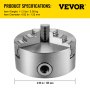 VEVOR Lathe Chuck 5 Inch,Metal Lathe Chuck Self-Centering 3/4 Jaw,Lathe Chuck with Two Sets of Jaws, for Grinding Machines Milling Machines (K11-125 3 Jaw)