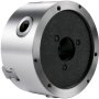 VEVOR lathe chuck with a black textured face and silver metallic body.