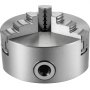 VEVOR lathe chuck with precision steel construction and adjusting screws.