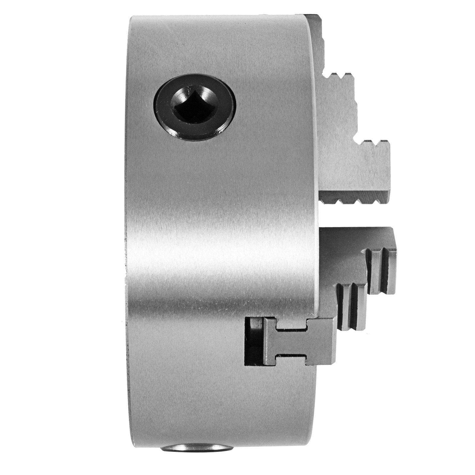 VEVOR lathe chuck with precision metal jaws and a secure tightening mechanism.